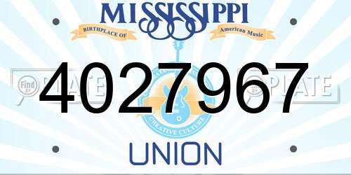 4027967 Mississippi License Plate