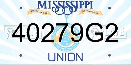 40279G2 Mississippi License Plate