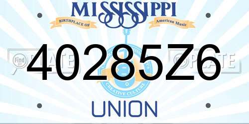 40285Z6 Mississippi License Plate
