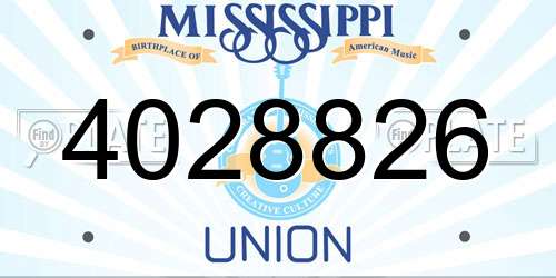 4028826 Mississippi License Plate