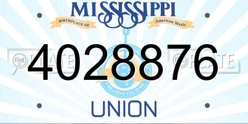 4028876 Mississippi License Plate