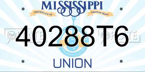 40288T6 Mississippi License Plate
