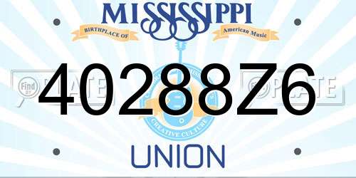 40288Z6 Mississippi License Plate