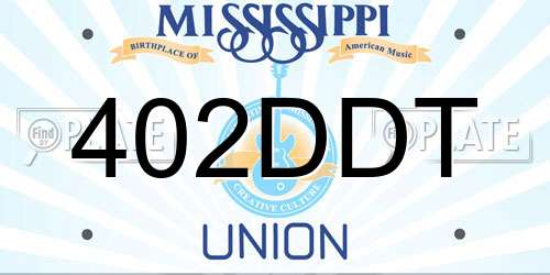 402DDT Mississippi License Plate
