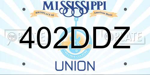 402DDZ Mississippi License Plate