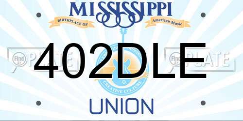 402DLE Mississippi License Plate