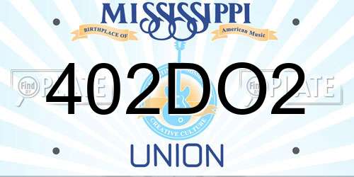 402DO2 Mississippi License Plate