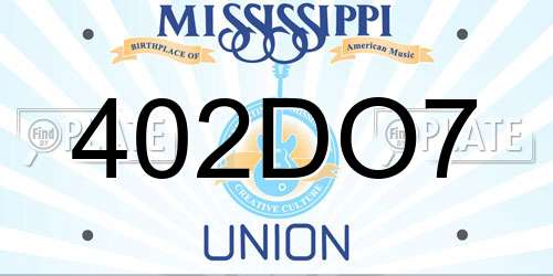 402DO7 Mississippi License Plate