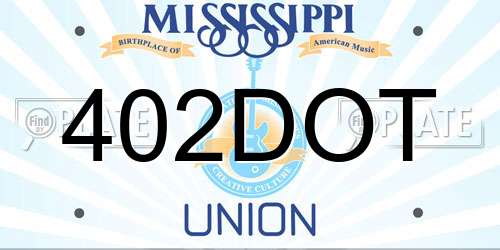 402DOT Mississippi License Plate
