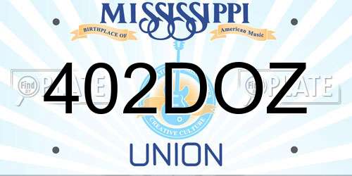 402DOZ Mississippi License Plate