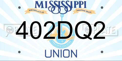 402DQ2 Mississippi License Plate