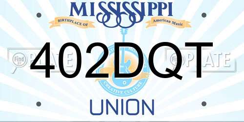 402DQT Mississippi License Plate
