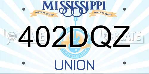 402DQZ Mississippi License Plate