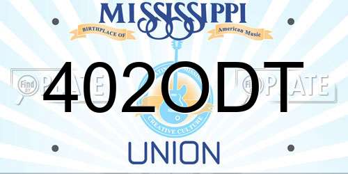 402ODT Mississippi License Plate