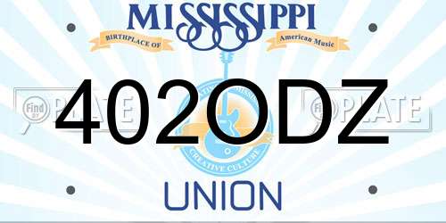 402ODZ Mississippi License Plate