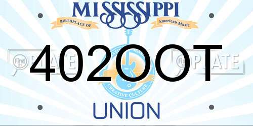 402OOT Mississippi License Plate