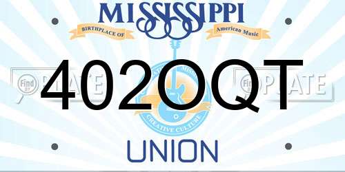 402OQT Mississippi License Plate