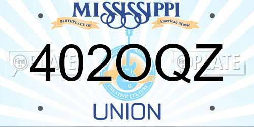 402OQZ Mississippi License Plate