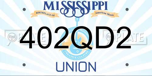 402QD2 Mississippi License Plate