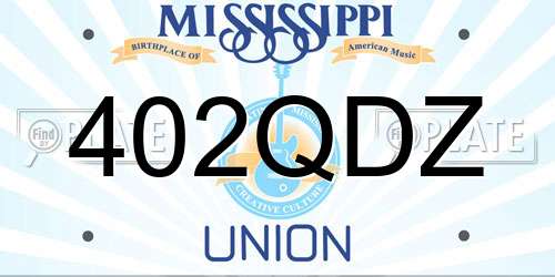 402QDZ Mississippi License Plate