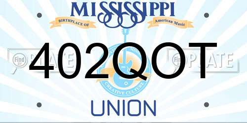 402QOT Mississippi License Plate