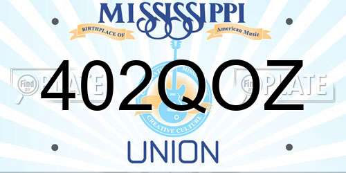 402QOZ Mississippi License Plate