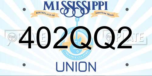 402QQ2 Mississippi License Plate