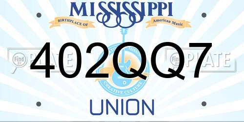 402QQ7 Mississippi License Plate