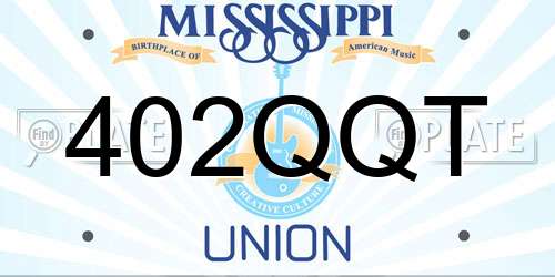 402QQT Mississippi License Plate