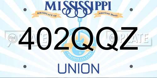 402QQZ Mississippi License Plate