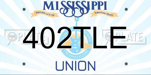 402TLE Mississippi License Plate