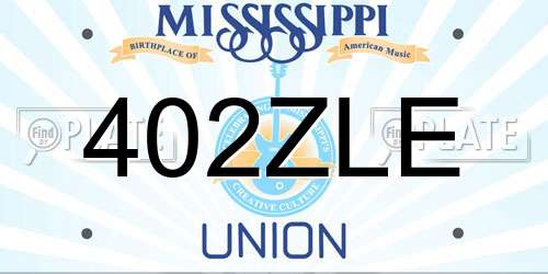 402ZLE Mississippi License Plate