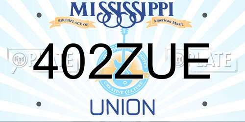 402ZUE Mississippi License Plate