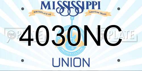 4030NC Mississippi License Plate