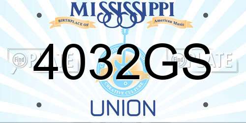 4032GS Mississippi License Plate