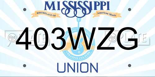 403WZG Mississippi License Plate