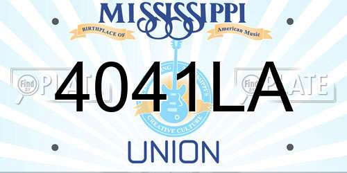 4041LA Mississippi License Plate