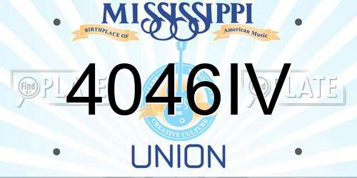 4046IV Mississippi License Plate