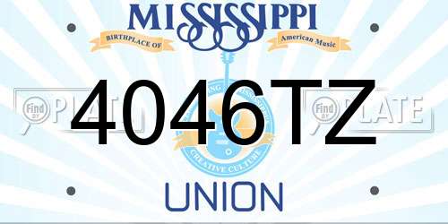 4046TZ Mississippi License Plate