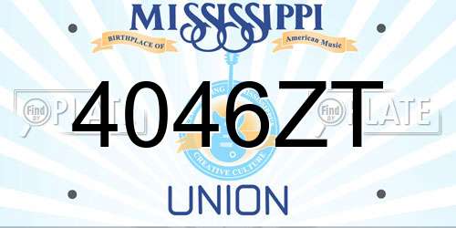 4046ZT Mississippi License Plate