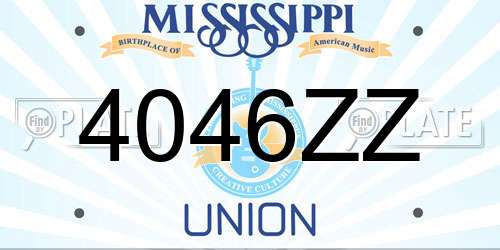 4046ZZ Mississippi License Plate