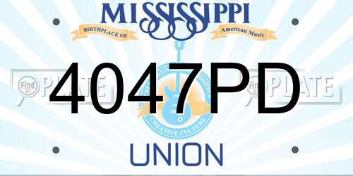 4047PD Mississippi License Plate