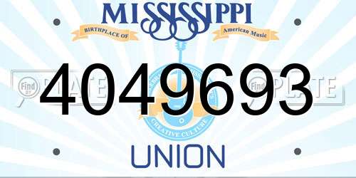 4049693 Mississippi License Plate