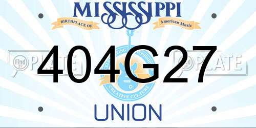 404G27 Mississippi License Plate