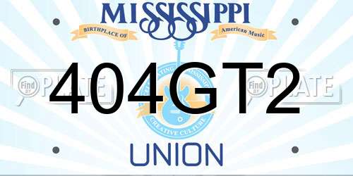 404GT2 Mississippi License Plate