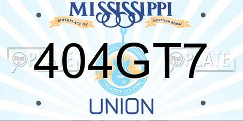 404GT7 Mississippi License Plate