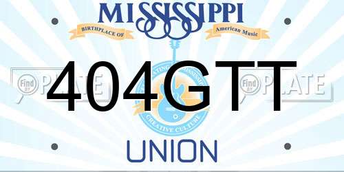 404GTT Mississippi License Plate