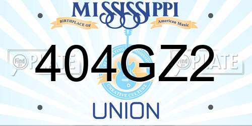 404GZ2 Mississippi License Plate