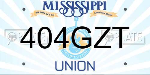404GZT Mississippi License Plate