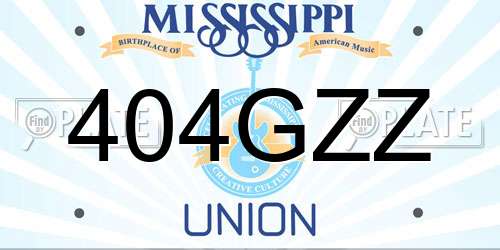 404GZZ Mississippi License Plate